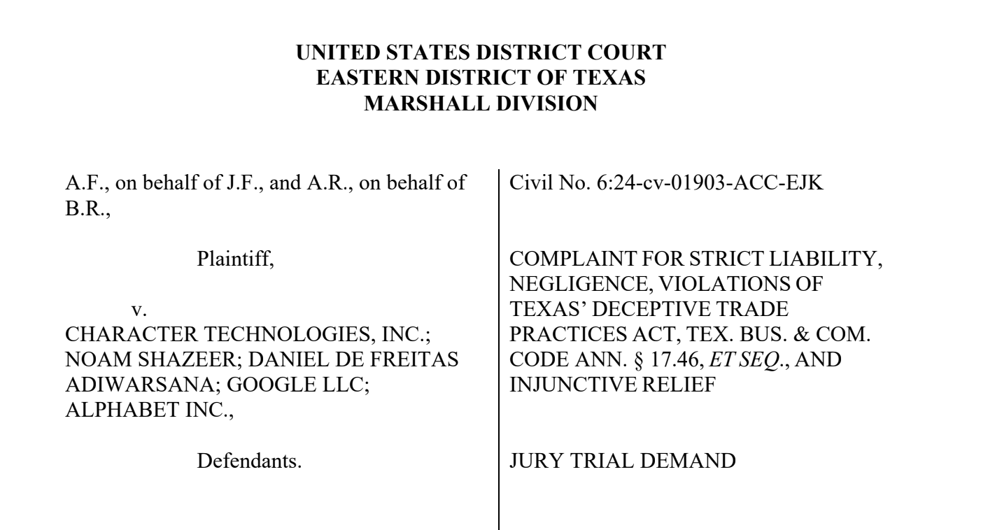 Screenshot of legal complaint.