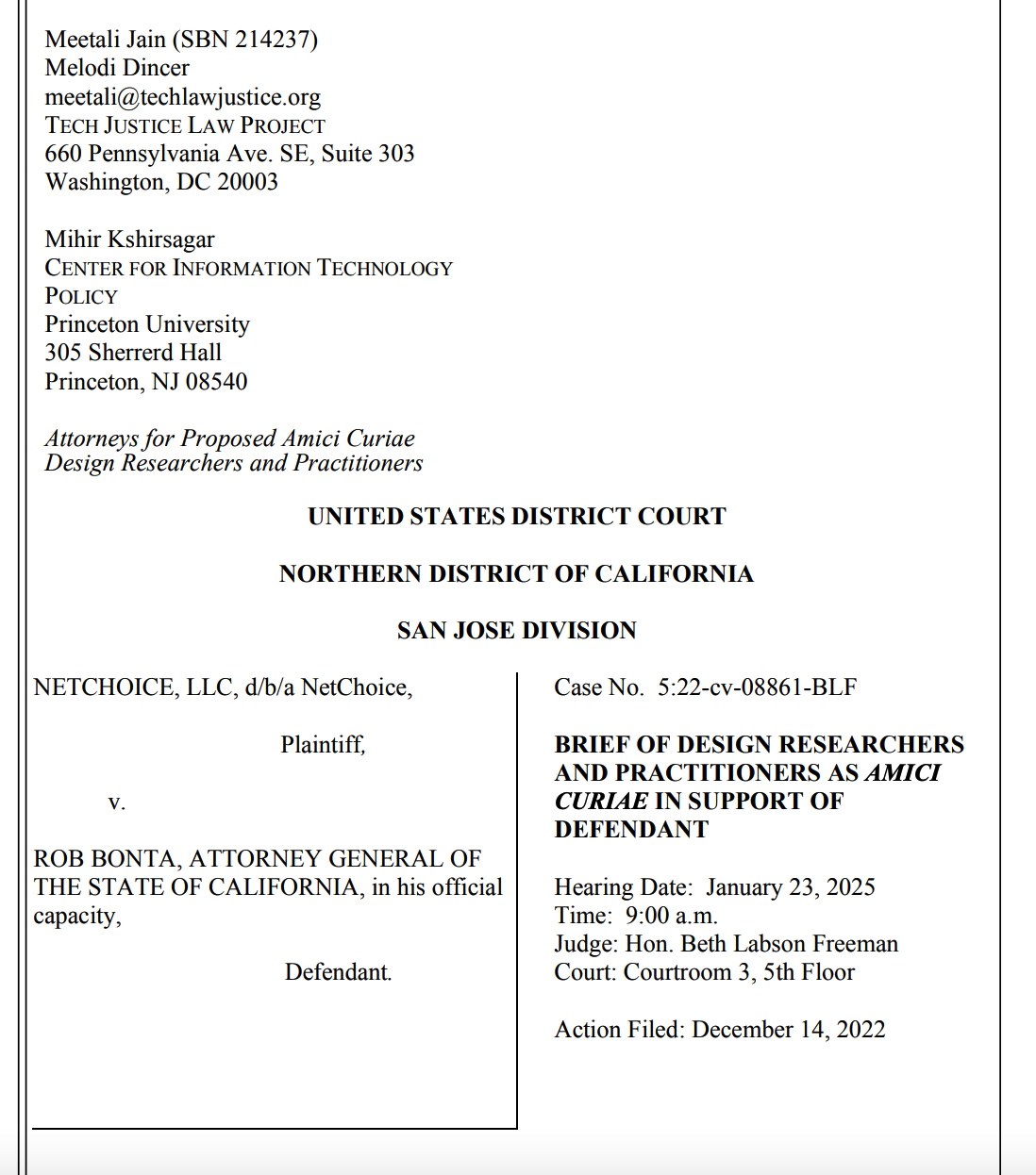TJLP Files an Amicus Brief in Continuing Litigation about the California Age Appropriate Design Code