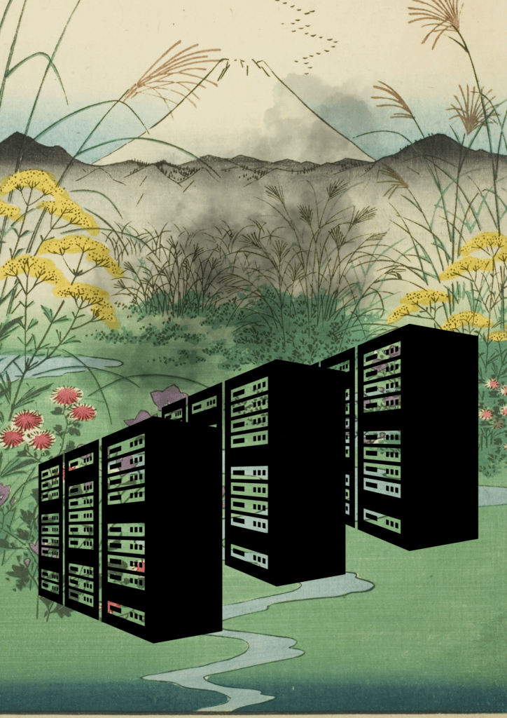 Illustration of data center in nature by Deborah Lupton / https://betterimagesofai.org