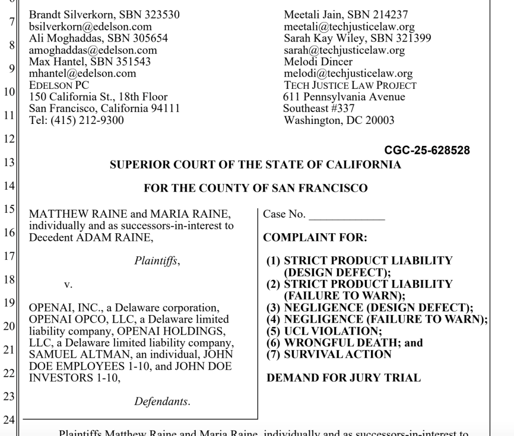 From Homework Help to Suicide Planning_ Family Sues OpenAI and Samuel Altman Alleging ChatGPT Coached Teen Son to Suicide