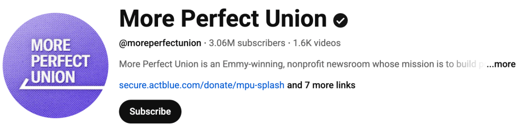 More Perfect Union account profile screenshot