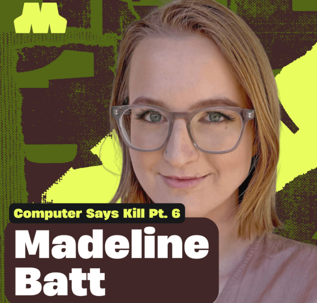 picture of Madeline Batt's face against a green backdrop
