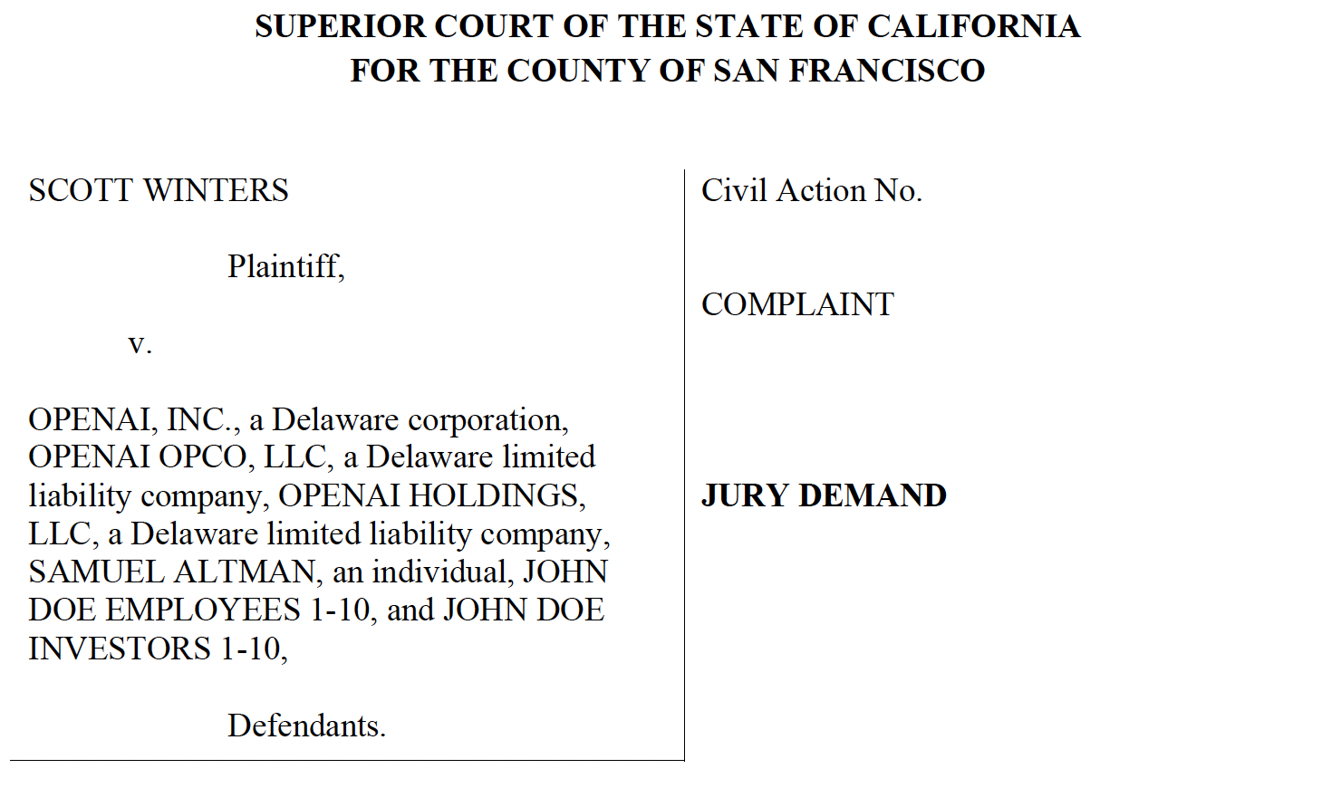 Screenshot of a legal complaint.